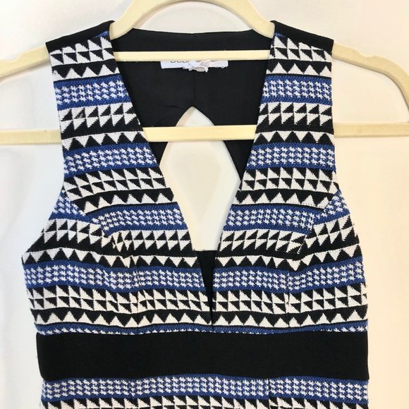 BCBG Black & Blue Deep V Asymmetric Mini Dress - Picture 6 of 8